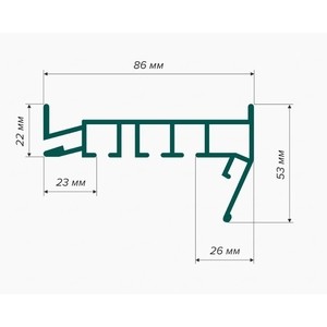 Профиль ПК 12 Гардина 3-х рядная 3.0 м. Белая рис.1